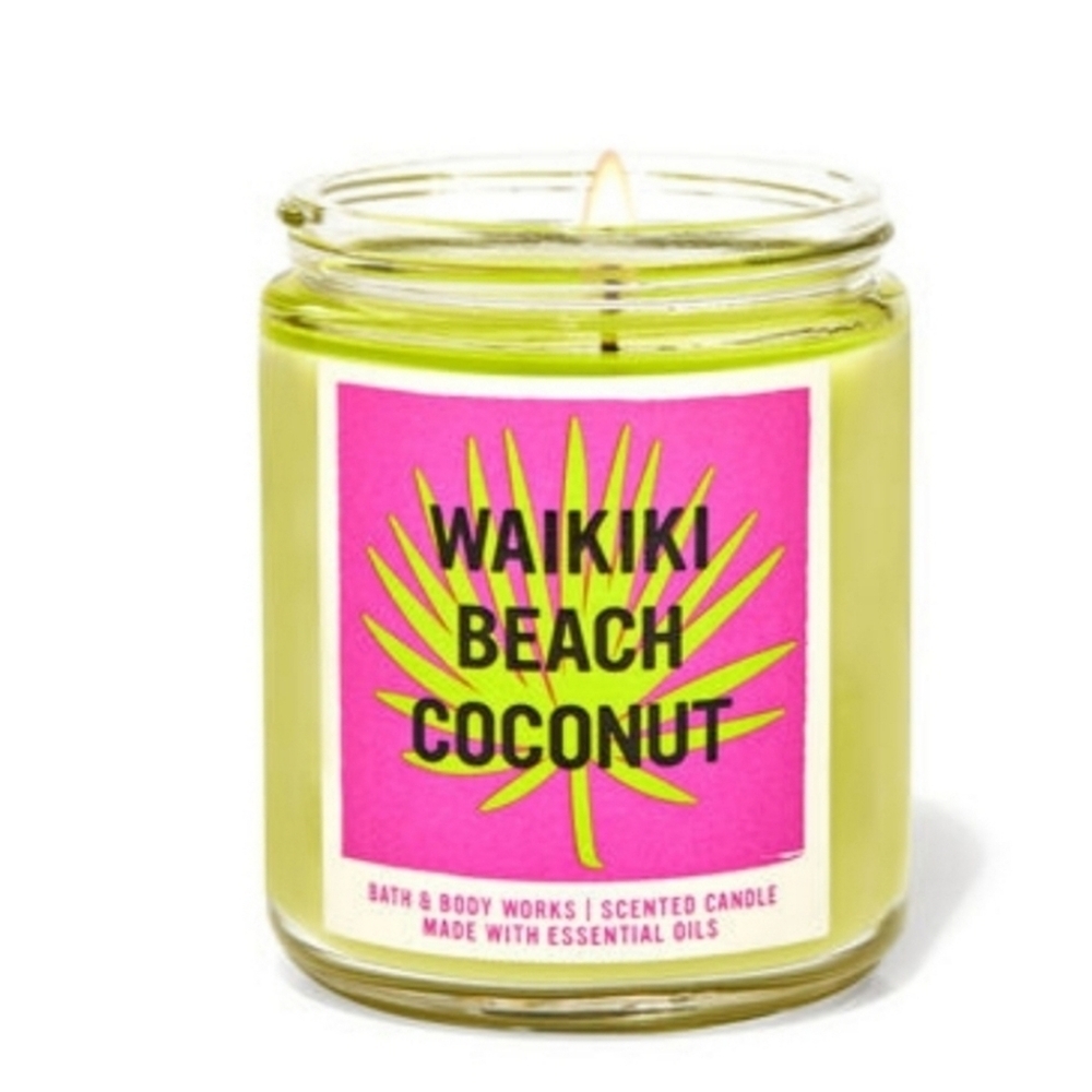 WAIKIKI BEACH COCONUT SINGLE WICK CANDLE BY BATH & BODY WORKS